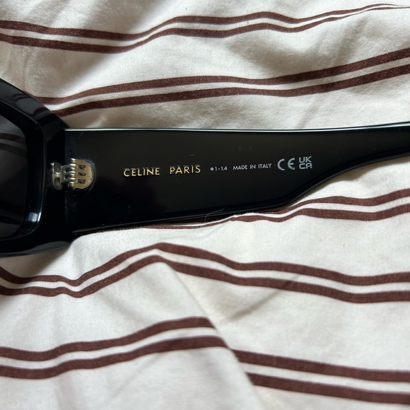 Celine Triomphe Rectangular Black Sunglasses - Picture 6 of 11